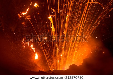 Volcano Yasur Eruption