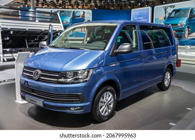 Volkswagen T7 Multivan Van Showcased At The Hannover IAA Commercial Vehicles Motor Show. Germany - September 27, 2018.
