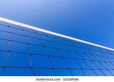 Volleyball Net With  Blue Sky For Background Design