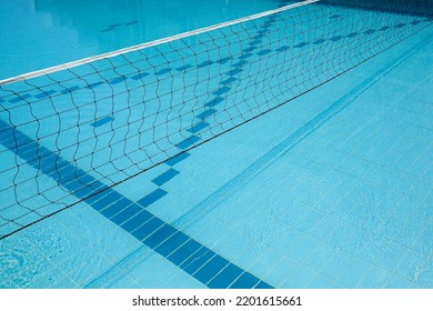 Volleyball Net In The Swimming Pool