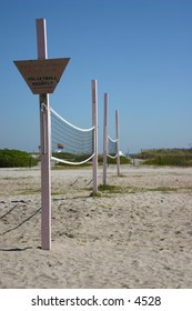 volleyball nets at the beach