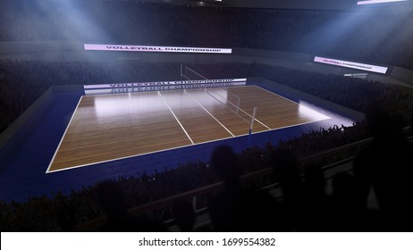 Volleyball stadium. Render 3D. Illustration.