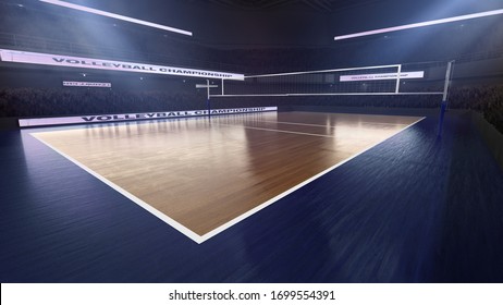 Volleyball stadium. Render 3D. Illustration.