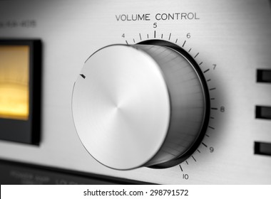 Volume Control Knob Of Vintage Hi-fi Amplifier