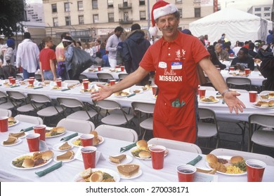 Volunteer At Christmas Dinner For The Homeless, Los Angeles, California