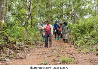 Volunteer Group Surveying Forest Fire Prevention And Forest Maintenance On Doi Pha Som Chiang Mai Province, Thailand - 1 June 2022