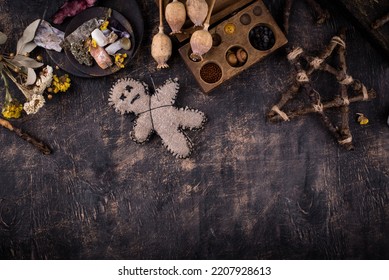 Voodoo Doll. Black Magic Esoteric Ritual.