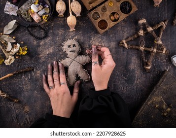 Voodoo Doll. Black Magic Esoteric Ritual.