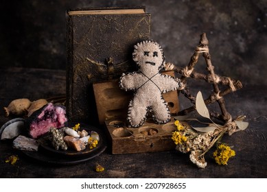 Voodoo Doll. Black Magic Esoteric Ritual.