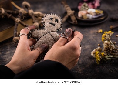 Voodoo Doll. Black Magic Esoteric Ritual.