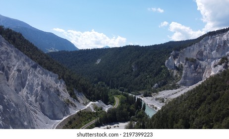 Vorderrhein, Switzerland In Fine Summer Weather.