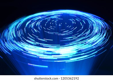 Vortex effect created with colored fiber optic