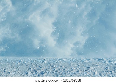 Vortex of snow during a blizzard in the region of the far North. The theme of natural disasters and the harsh polar climate. Background, image for the weather forecast. - Shutterstock ID 1835759038