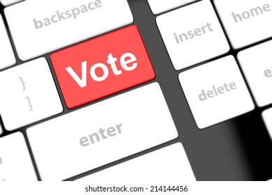 vote button on computer keyboard showing internet concept
