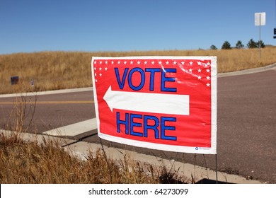Vote Here Sign On Election Day