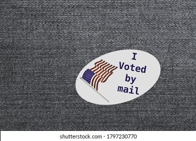 I Voted By Mail Sticker As Concept For Voting By Mail Or Absentee Ballot Paper