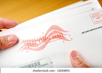 Voter Receiving Ballot Through Mail