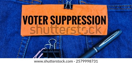 Voter Suppression and Election Integrity Issues. 