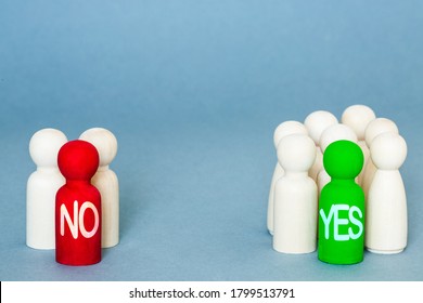 A Voting Concept With Groups Of Voters And People Supporting Either A Yes Or No Vote In An Election Or Ballot