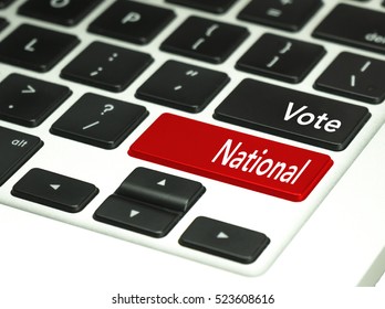 Voting concept on keyboard button.