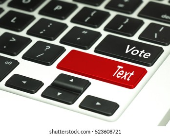 Voting concept on keyboard button.