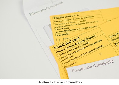 Voting Elections Postal Poll Card London UK Ballot Papers 