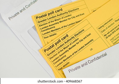 Voting Elections Postal Poll Card London UK Ballot Papers 