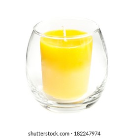 Votive Bees Wax Candle In Glass Holder