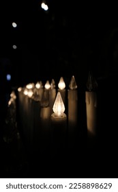 votive electronic electric candles in catholic church. High quality photo - Shutterstock ID 2258898629