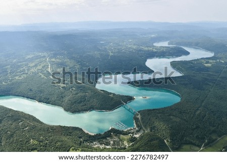 Vouglans Dam like a snake lake