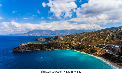 Voulisma Beach, Crete.  Aerial Photo.