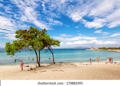 Vourvourou Beach In Halkidiki, Greece