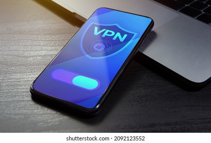 VPN Security Network - Internet Privacy Data Encryption Software Service concept. VPN - Virtual private network application for anonymous internet using, unblock websites, encrypt connection