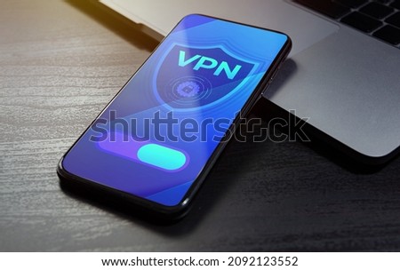 VPN Security Network - Internet Privacy Data Encryption Software Service concept. VPN - Virtual private network application for anonymous internet using, unblock websites, encrypt connection
