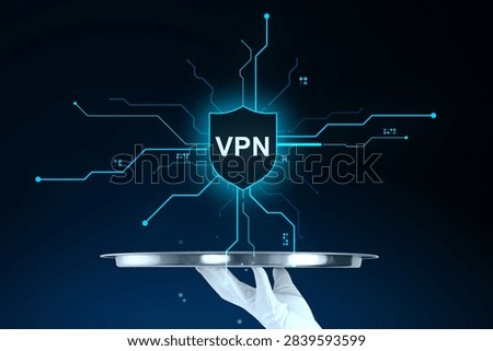 VPN security shield interface with glowing cyber lines on dark background, representing data encryption and online privacy