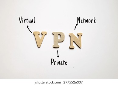 VPN Virtual Private Network - encrypted connection technology securing internet traffic and protecting user privacy by masking IP address