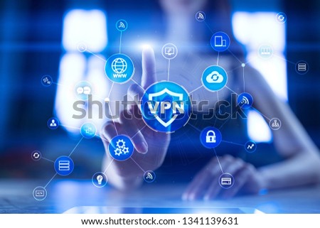 VPN Virtual Private network protocol. Cyber security and privacy connection technology. Anonymous Internet.