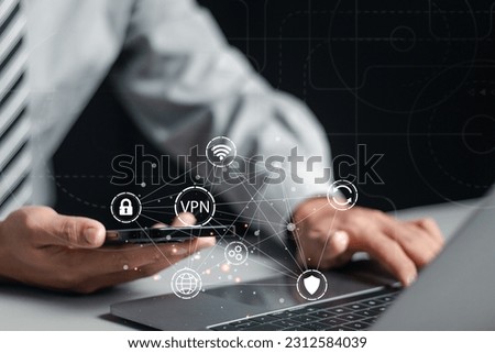 VPN Virtual private network protocol cyber ​​security and anonymous internet privacy connection technology. Foto stock © 
