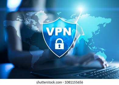 VPN. Virtual private network. Security encrypted connection. Anonymous internet using.