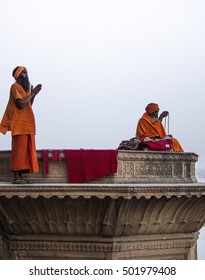 Vrindavan - March 1, 2013: Local Babaji Meditates, At The Period After Gaura Purnima Festival