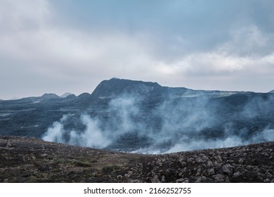 Vulcano Fagradalsfjall and surroundings in Iceland