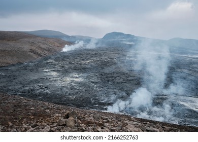 Vulcano Fagradalsfjall and surroundings in Iceland