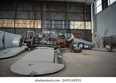 The Vultee BT-13 Valiant basic American World War II training aircraft, built by Vultee Aircraft for the United States Army Air Corps (USAAC), and later for the United States Army Air Forces (USAAF ) - Powered by Shutterstock