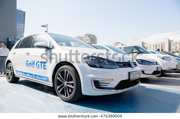 VW (Volkswagen) Golf GTE plug-in-hybrid car,\
Sofia, Bulgaria, August 29,\
2016.