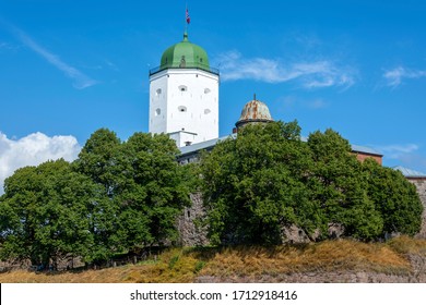 Vyborg, St. Olaf's tower in an old castle on the island, an interesting attraction