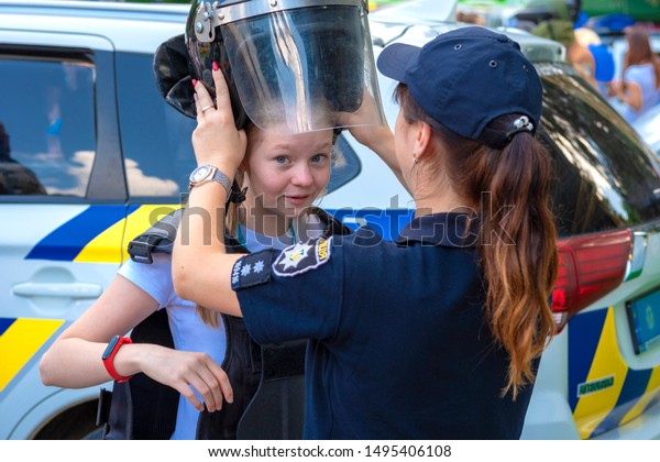 Vynnytsa Ukraine Girl Police Helmet Stock Photo Edit Now