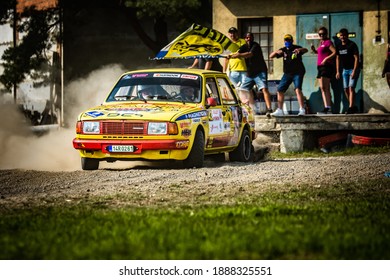 VYSKOV, CZECH REP. - SEPTEMBER 12 : Driver Urban J. And Co Driver Urban J. In Skoda 130 LR At Rally Vyskov September 12, 2020 In Vyskov