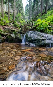 Vysoky vodopad - waterfall at Jeseniky mountains at Czech republic at Europe, Olomoucky kraj - Shutterstock ID 1605466966