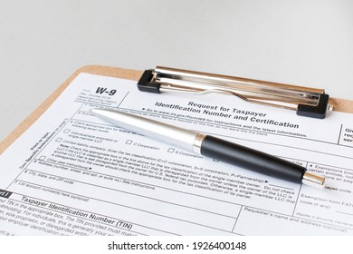 W-9 Tax Form As A Business Concept With Requesting For TIN