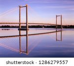 WA, Pasco-Kennewick, Intercity Cable-Stayed Bridge over Columbia River at sunrise